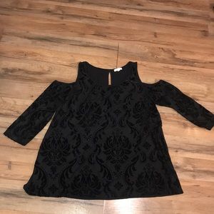 Velvet Cold Shoulder Top
